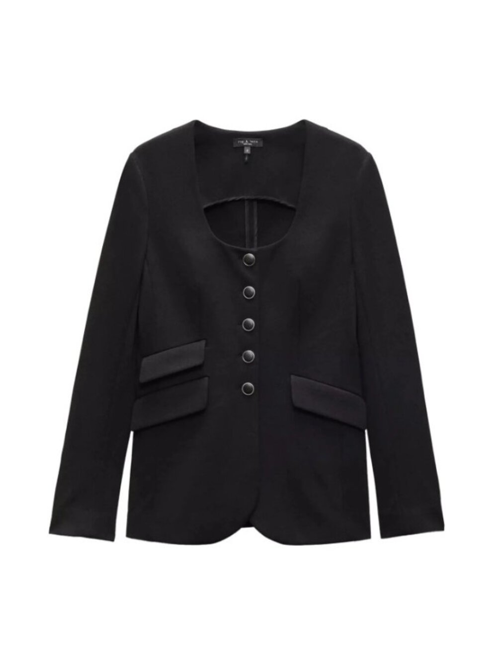 Rag & Bone Roslyn Ponte U-Neck Blazer Black ( 4 )